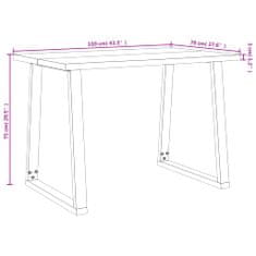 Vidaxl Jídelní stůl s živou hranou 110x70x75 cm masivní akáciové dřevo