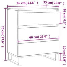 Vidaxl Příborník hnědý dub 60 x 35 x 70 cm kompozitní dřevo