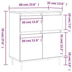 Vidaxl Příborník betonově šedý 60 x 35 x 70 cm kompozitní dřevo