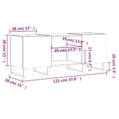 Vidaxl Skříňka na LP desky černá 121 x 38 x 48 cm kompozitní dřevo