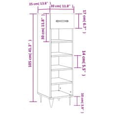 Vidaxl Botník bílý s vysokým leskem 30 x 35 x 105 cm kompozitní dřevo