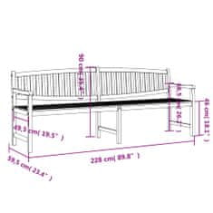 Vidaxl Zahradní lavice 228 x 59,5 x 90 cm masivní teakové dřevo