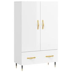 Greatstore Skříň highboard lesklá bílá 69,5 x 31 x 115 cm kompozitní dřevo