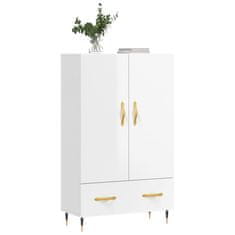 Greatstore Skříň highboard lesklá bílá 69,5 x 31 x 115 cm kompozitní dřevo