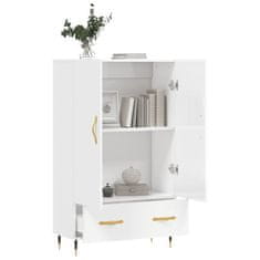 Greatstore Skříň highboard lesklá bílá 69,5 x 31 x 115 cm kompozitní dřevo