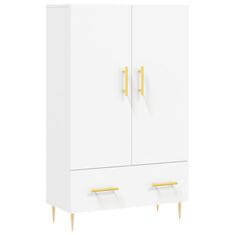 Greatstore Skříň highboard bílá 69,5 x 31 x 115 cm kompozitní dřevo