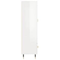 Greatstore Skříň highboard lesklá bílá 69,5 x 31 x 115 cm kompozitní dřevo