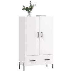 Greatstore Skříň highboard lesklá bílá 69,5 x 31 x 115 cm kompozitní dřevo