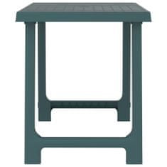 Greatstore Kempingový stůl zelený 79 x 56 x 64 cm PP vzhled dřeva