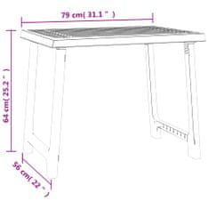 Petromila Kempingový stůl antracitový 79 x 56 x 64 cm PP vzhled dřeva