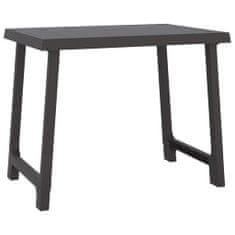 Greatstore Kempingový stůl antracitový 79 x 56 x 64 cm PP vzhled dřeva