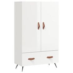 Greatstore Skříň highboard lesklá bílá 69,5 x 31 x 115 cm kompozitní dřevo