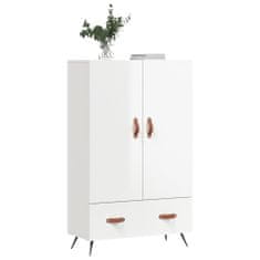 Greatstore Skříň highboard lesklá bílá 69,5 x 31 x 115 cm kompozitní dřevo