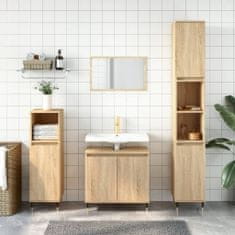 Greatstore 3dílný set koupelnových skříněk dub sonoma kompozitní dřevo