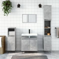 Greatstore 3dílný set koupelnových skříněk betonově šedý kompozitní dřevo