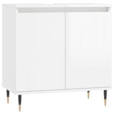 Greatstore Koupelnová skříňka lesklá bílá 58 x 33 x 60 cm kompozitní dřevo