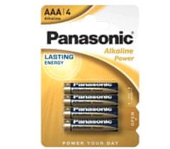 INTEREST Alkalické baterie Panasonic Power AAA - Blistr 4 ks.