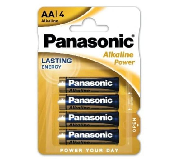 INTEREST Alkalické baterie Panasonic Power AA - Blistr 4 ks.