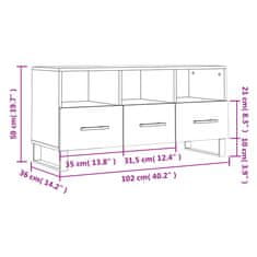 Vidaxl TV skříňka dub sonoma 102 x 36 x 50 cm kompozitní dřevo
