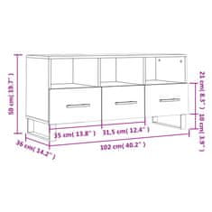 Vidaxl TV skříňka hnědý dub 102 x 36 x 50 cm kompozitní dřevo