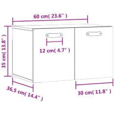 Vidaxl Nástěnná skříňka černá 60 x 36,5 x 35 cm kompozitní dřevo