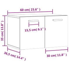 Vidaxl Nástěnná skříňka kouřový dub 60 x 36,5 x 35 cm kompozitní dřevo