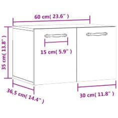 Vidaxl Nástěnná skříňka černá 60 x 36,5 x 35 cm kompozitní dřevo