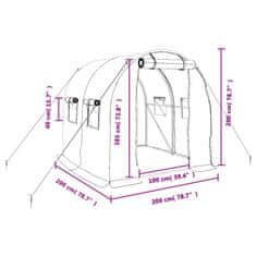 Vidaxl Skleník s ocelovým rámem bílý 4 m² 2 x 2 x 2 m