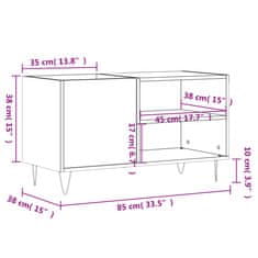 Greatstore Skříňka na LP desky lesklá bílá 85x38x48 cm kompozitní dřevo