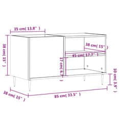 Greatstore Skříňka na LP desky kouřový dub 85x38x48 cm kompozitní dřevo