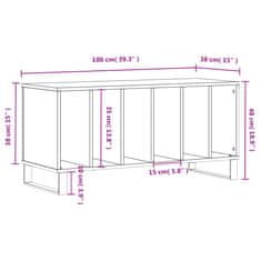 Greatstore Skříňka na LP desky šedá sonoma 100x38x48 cm kompozitní dřevo