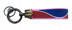 INNA Klíčenka silikonová šňůrka na klíče s karabinou kroužek na klíče modro-růžová barva