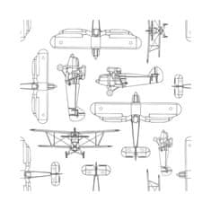 COLORAY.CZ Fototapeta Úžasné, historické letadla Fototapeta Samolepící 250 x 250 cm