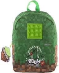 CurePink Dětský batoh Minecraft: Creeper Boom (objem 14 litrů|27 x 34 x 15 cm)