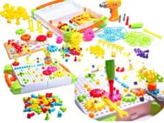 KIK Mozaika dětské puzzle plastové bloky + šroubovák 181 dílků