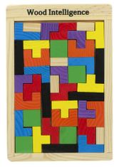 KIK Dřevěné puzzle tetris puzzle bloky 40el.