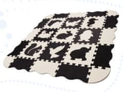 KIK KX6270 Pěnové puzzle podložka / ohrádka pro děti 25 kusů černá a bílá