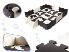 KIK KX6270 Pěnové puzzle podložka / ohrádka pro děti 25 kusů černá a bílá