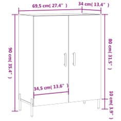 Vidaxl Příborník hnědý dub 69,5 x 34 x 90 cm kompozitní dřevo