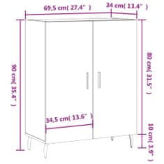 Vidaxl Příborník hnědý dub 69,5 x 34 x 90 cm kompozitní dřevo