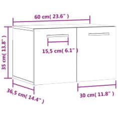 Vidaxl Nástěnná skříňka kouřový dub 60 x 36,5 x 35 cm kompozit