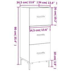 Vidaxl Příborník betonově šedý 34,5 x 34 x 90 cm kompozitní dřevo