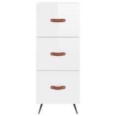 Greatstore Skříň highboard bílá s vysokým leskem 34,5x34x180 cm kompozit