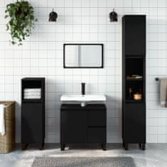 Greatstore Koupelnová skříňka černá 65 x 33 x 60 cm kompozitní dřevo