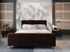 Veneti Manželská čalouněná postel NESSIE - 160x200, tmavě hnědá