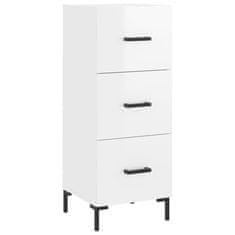 Greatstore Skříň highboard bílá s vysokým leskem 34,5x34x180 cm kompozit