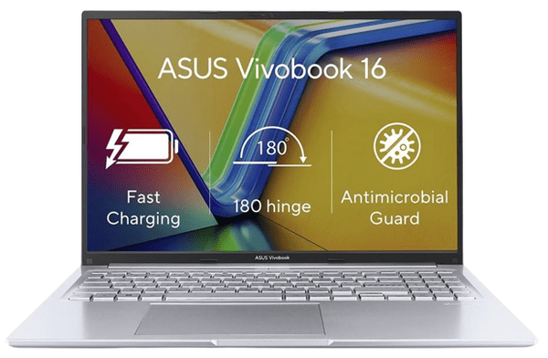 notebook Asus VivoBook 16 M1605YA-MB045W laptop WUXGA rozlišení SSD M.2 PCIe NVMe tenký rámeček procesor AMD Ryzen 5 7530U AMD Radeon Graphics integrovaná grafická karta výkon práce zábava 2023