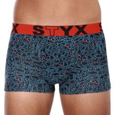 Styx Pánské boxerky art sportovní guma nadrozměr doodle (R1256) - velikost 4XL