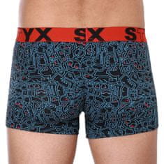 Styx Pánské boxerky art sportovní guma nadrozměr doodle (R1256) - velikost 4XL