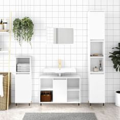 Greatstore Koupelnová skříňka lesklá bílá 80 x 33 x 60 cm kompozitní dřevo